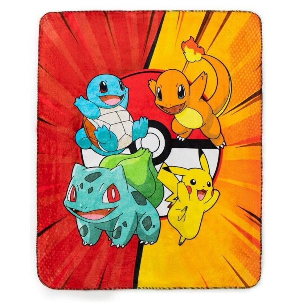 Pokemon "Battle Burst" 50" X 60"‎ Cloud/ Faux Fur Throw